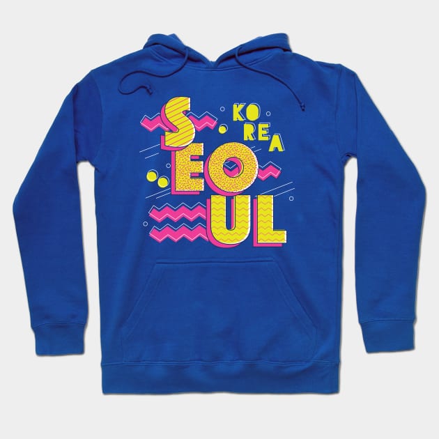 Retro 90s Seoul, South Korea Hoodie by SLAG_Creative